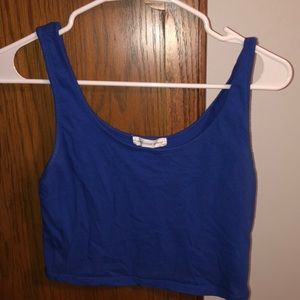 Blue crop top tank